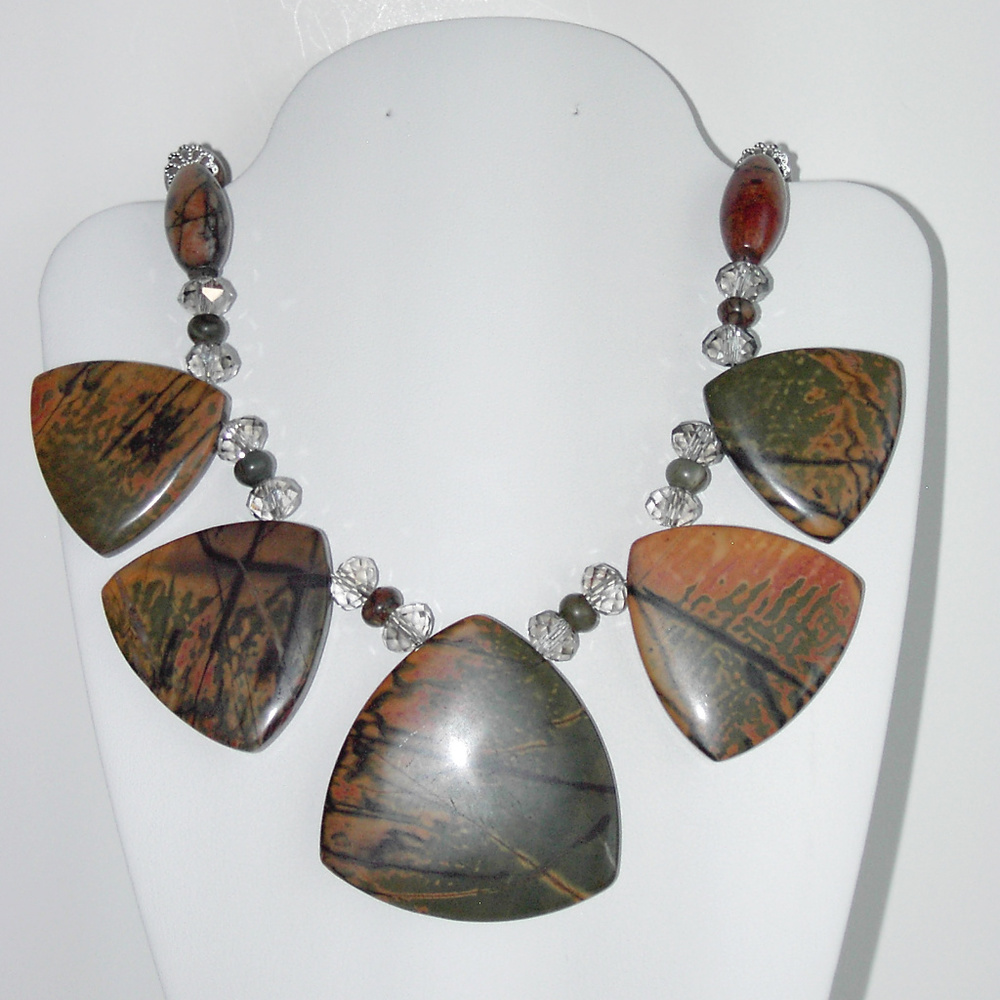 Natural Picasso Jasper 18.5" necklace  (#36)
